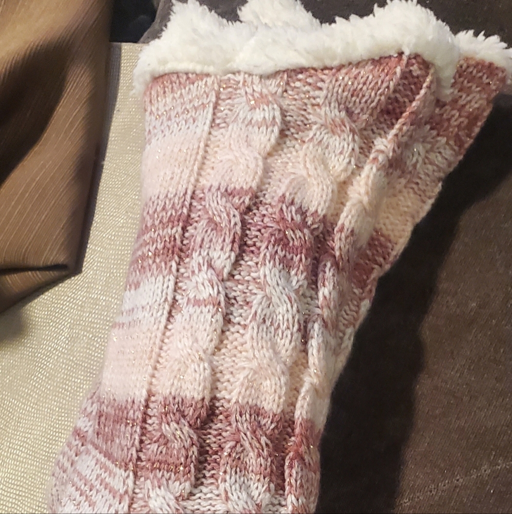 Its almost summer but its STILL COLD at WORK sale.. socks. Pink and white nwot